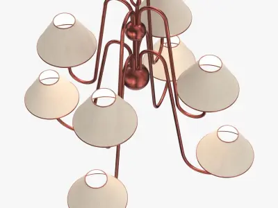 Eight Armed Bouquet Chandelier PBR 3D model