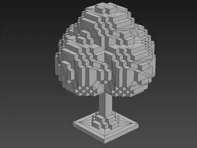 Tree Voxel - 3 Low-poly 3D model