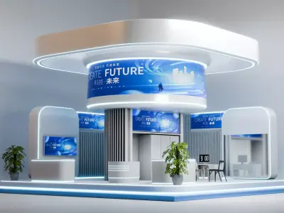 Modern Exhibition Booth 3D Model Trade Show Stand 3D model 3D model