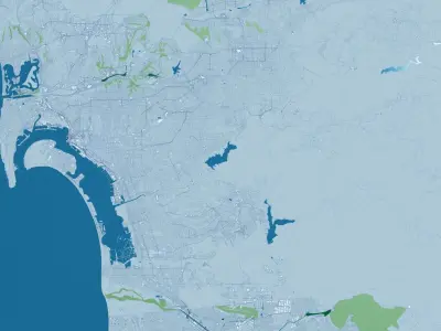 San Diego with Terrain 3D model