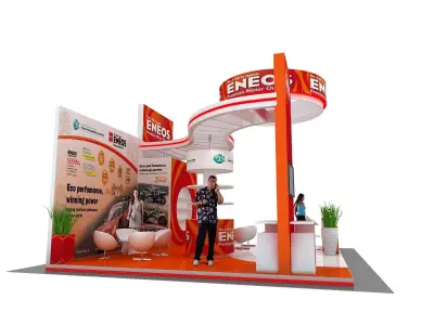 6x6 exhibition stand 1 side closed 3D model