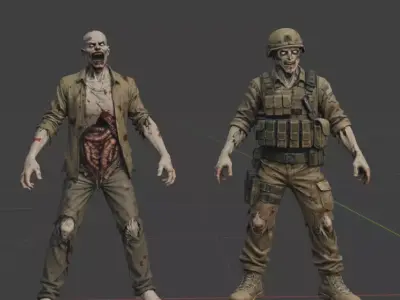 Post Apocalyptic Zombie Weapon Asset Pack Static 3D Models 3D model
