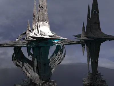 Dark Sun Towers kitbash 1 3D model