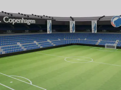 Kopenhag Football Stadium Low-poly 3D model