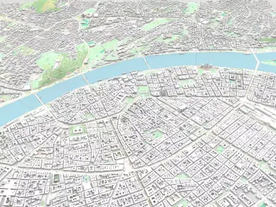 Cityscape Budapest Hungary 3D model