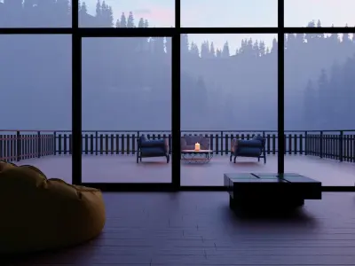 A FRAME LAKE HOUSE  3D model