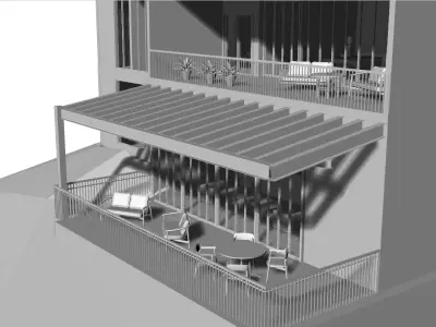 Contemporary Modern House Fully Furnished 3D print model