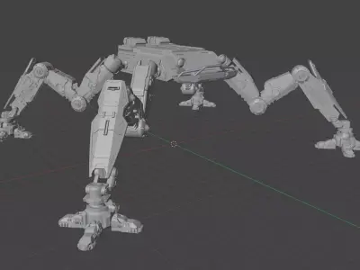 Posable Mech Walker 1-35th scale 3D print model