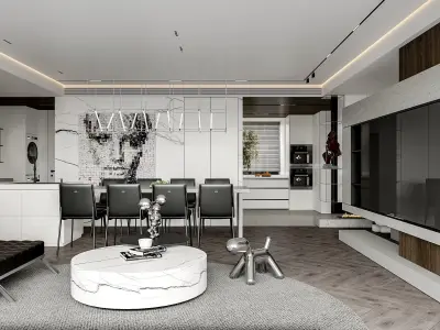 apartment interior scenes       3D model 11