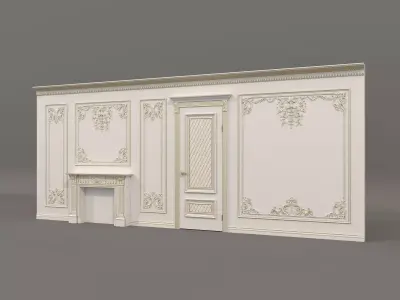 Wall Molding in Classic French style 30 3D model