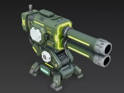 Green Cyber Turret 3D model