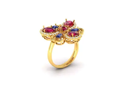 Women Ring  Render 3dm STL OBJ FBX Details 3D print model 197