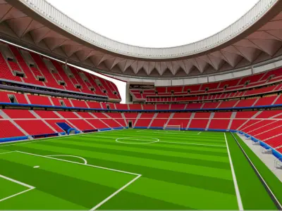 Estadio Metropolitano Madrid Low-poly 3D model