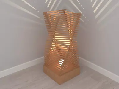 Floor lamp Wood 3D model