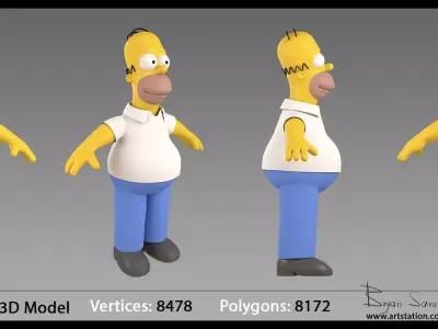 Homer Simpson 3D Model 3D model