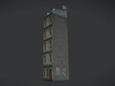 Paris Old Building Little Low-poly 3D model