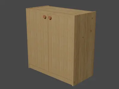 Clothing cabinet with double doors 3D model