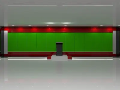 Green Screen Floor 3D Virtual Studio 3D model