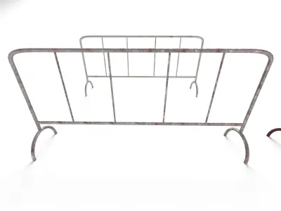 roadblock set metal frame Low-poly 3D model