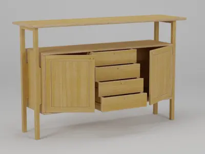 PROTO Cabinet 135x37x85 Low-poly 3D model
