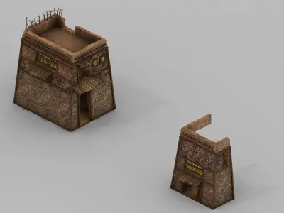 Game Desert - Building - House 01 3D model