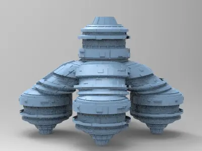 Moon base relay system Towers 5 3D model