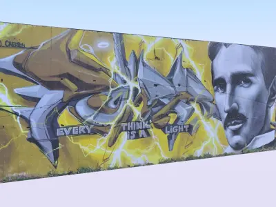 Graffiti walls collection 3D Model Pack