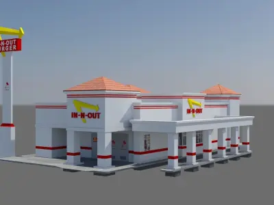 R3DP In-N-Out Burger Low-poly 3D model