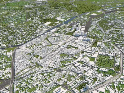 Brussels 50x50km City Map Model 3D model