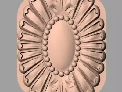Furniture decoration round flower 3D STL model for CNC E912 3D model