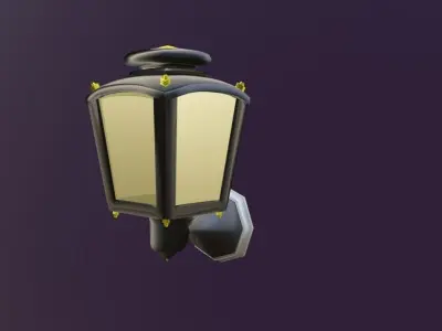 Vintage Wall Lamp Low-poly 3D model