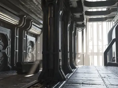 The Industrial Sci-Fi Corridor 3D model