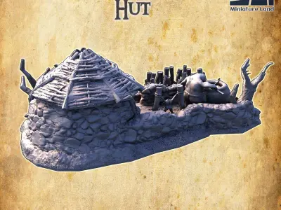 Troll Hut Tabletop Terrain 28MM  3D Print Model 3D print model