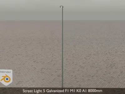 Street Light 5 Galvanized F1 M1 K0 A1 8000mm  Low-poly 3D model