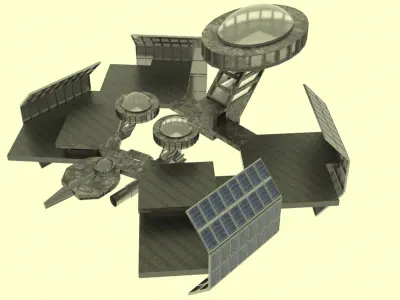 Antonov - An Spacestation  Low-poly 3D model