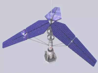 Scifi solar panel Low-poly 3D model