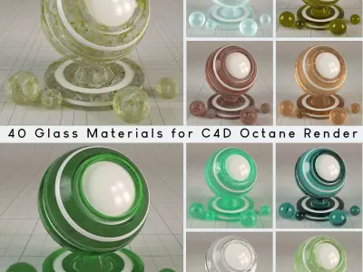 40 tileable Glass Materials for Cinema4d Octane Render Texture