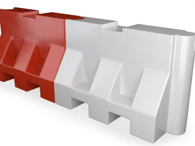 Plastic Road Barricade 3D model