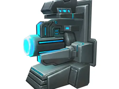 Wall Fortress - Machine Gun Type 03 3D model