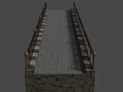 Old Arch Bridge Low-poly 3D model