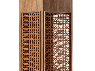 Florence rattan wall lantern FV3  3D model
