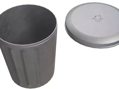 Trash Can V2 Low-poly 3D model