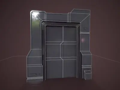 Sci Fi Door Low-poly 3D model