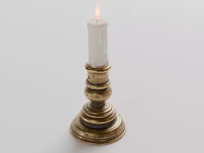 copper low candlestick 3D model