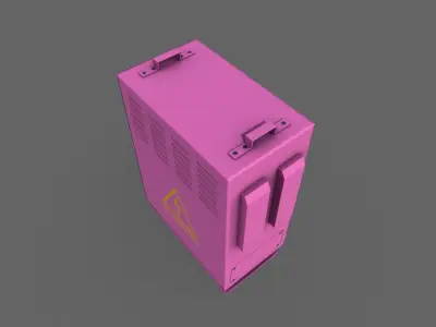 PBR Electric Box Pink V3 Low-poly 3D model