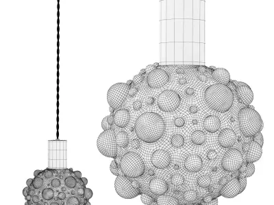 Amber Bubble Glass Pendant Light 3D model
