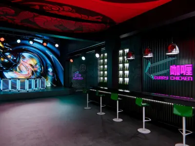 Industrial style bar 3D model