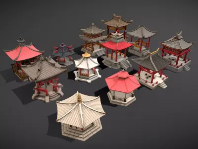 Pavilion Package Low-poly 3D model