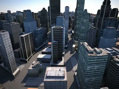 LowPoly City Textured Low-poly 3D model