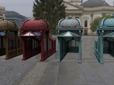 Subway Entrance Low-poly 3D model